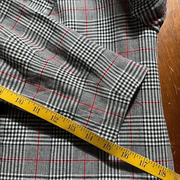 Talbots Houndstooth Plaid Cotton Blazer Women SP Oversized Academia US Made 90s - Picture 8 of 12